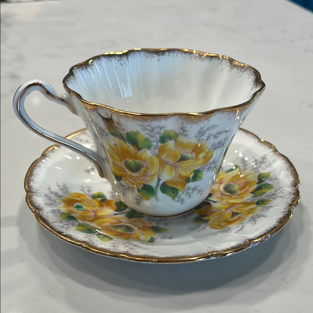 Stafford Bone China Teacup with Gold Trim